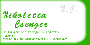nikoletta csenger business card